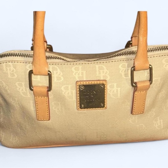 Dooney & Bourke Tan Leather Satchel with Gold Accents - Picture 3 of 7